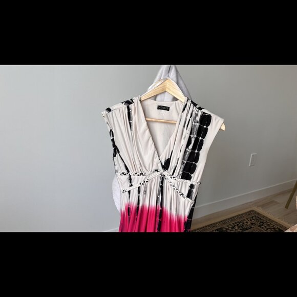 Venus Tie-Dye Maxi Dress - Black, White & Pink - Size S - Picture 2 of 5
